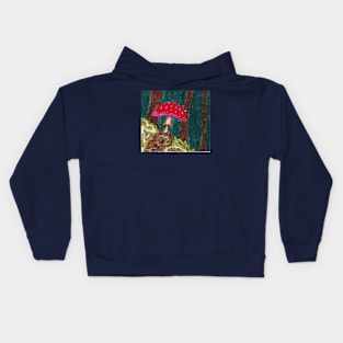 Mushroom in the forest Kids Hoodie